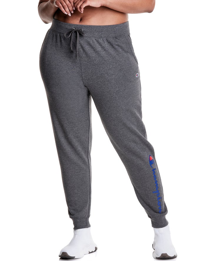 Champion Plus Powerblend Fleece Script Logo Kadın Joggers Koyu Gri ( TZHUCJ518 )